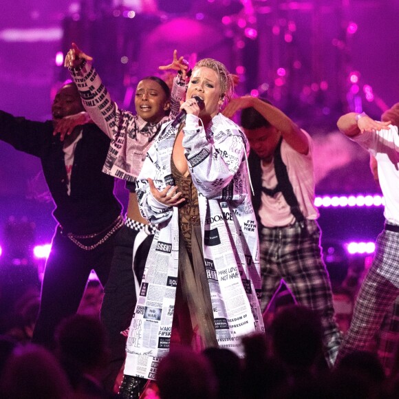 Pink lors de la cérémonie des "Brit Awards 2019" à l'O2 Arena à Londres, le 20 février 2019.