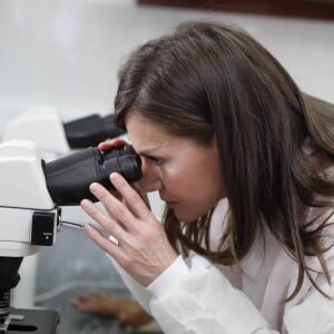 La reine Letizia d'Espagne en visite dans un centre de soins et de recherches à Manica au Mozambique le 29 avril 2019