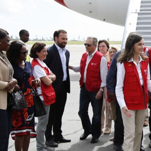 La reine Letizia d'Espagne à l'aéroport de Beira lors de sa visite officielle au Mozambique le 30 avril 2019