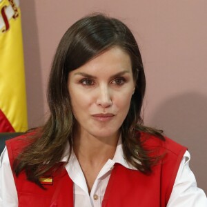 La reine Letizia d'Espagne à l'aéroport de Beira lors de sa visite officielle au Mozambique le 30 avril 2019