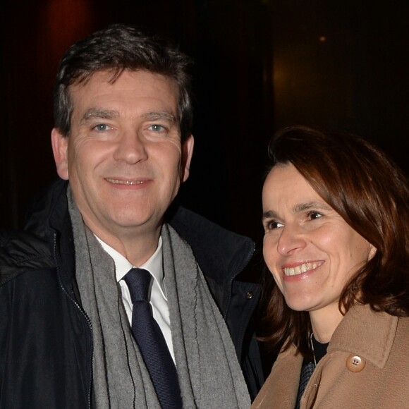 Arnaud Montebourg et son ancienne compagne Aurélie Filippetti à la sortie du débat autour de la question "Comment mettre en oeuvre la transition écologique ?" à l'Institut Veblen à Paris. Le 15 décembre 2016 © Veeren / Bestimage