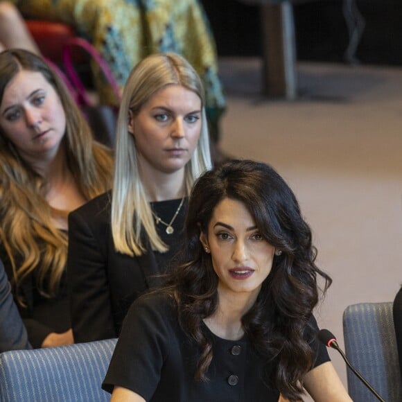 Amal Clooney et Nadia Murad - Conférence "Women and peace and security: Sexual vialence in conflict" aux Nations Unies à New York. Le 23 avril 2019