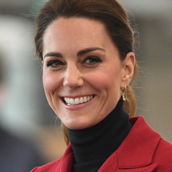 Catherine Kate Middleton, duchesse de Cambridge lors d'une visite de la base de secours de Caenarfon le 8 mai 2019.