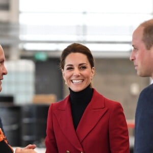 Le prince William, duc de Cambridge, Catherine Kate Middleton, duchesse de Cambridge lors d'une visite de la base de secours de Caenarfon le 8 mai 2019.