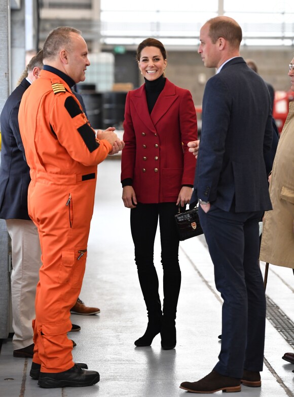 Le prince William, duc de Cambridge, Catherine Kate Middleton, duchesse de Cambridge lors d'une visite de la base de secours de Caenarfon le 8 mai 2019.