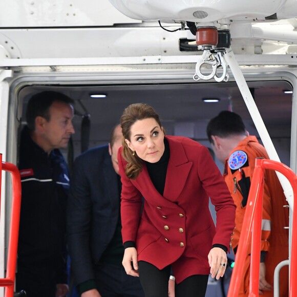 Catherine Kate Middleton, duchesse de Cambridge lors d'une visite de la base de secours de Caenarfon le 8 mai 2019.