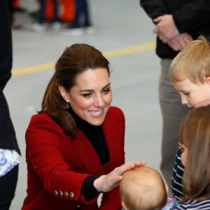 Catherine Kate Middleton, duchesse de Cambridge lors d'une visite de la base de secours de Caenarfon le 8 mai 2019.