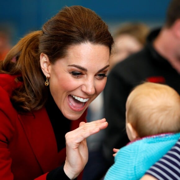 Catherine Kate Middleton, duchesse de Cambridge lors d'une visite de la base de secours de Caenarfon le 8 mai 2019.