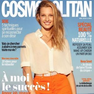 Ilona Smet en couverture de l'édition française du magazine Cosmopolitan. Numéro de mai 2019.