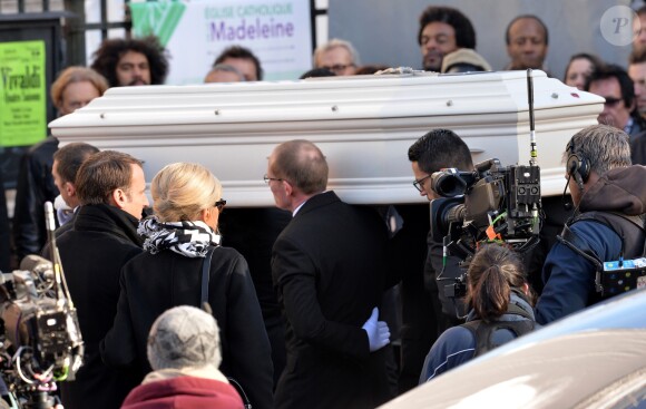 Le président Emmanuel Macron et sa femme Brigitte Macron - Eglise de La Madeleine pour les obsèques de Johnny Hallyday à Paris le 8 décembre 2017. © Veeren/Bestimage