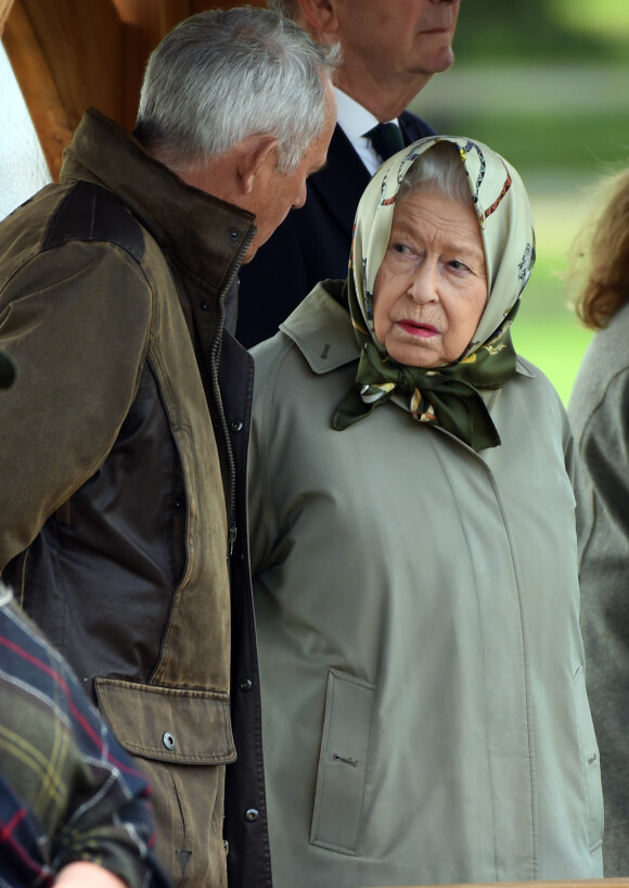 La reine Elizabeth II d'Angleterre lors du Royal Windsor Horse Show à Windsor au Royaume-Uni, le 11 mai 2019.