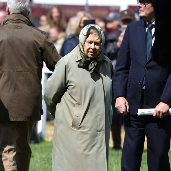 La reine Elizabeth II d'Angleterre lors du Royal Windsor Horse Show à Windsor au Royaume-Uni, le 11 mai 2019.