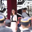 La reine Letizia d'Espagne lors de la parade du 175e anniversaire de la garde civile espagnole au palais royal à Madrid le 13 mai 2019