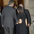 Le roi Felipe VI et la reine Letizia d'Espagne se sont recueillis le 10 mai 2019 à la chapelle ardente installée au Parlement à Madrid suite à la mort de l'homme politique Alfredo Perez Rubalcaba.