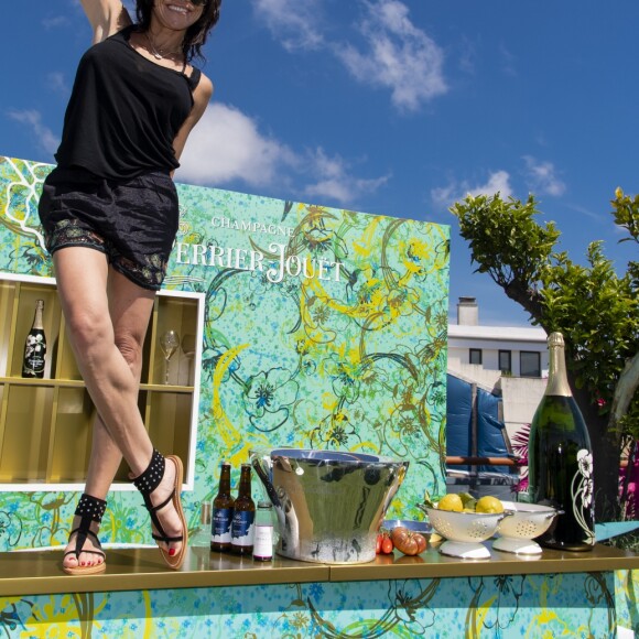 Exclusif - Sandra Sisley - Brunch Kjacques à la terrasse Sandra & Co lors du 72ème Festival International du Film de Cannes. Le 16 mai 2019. © Pierre Perusseau / Bestimage 16/05/2019 - Cannes
