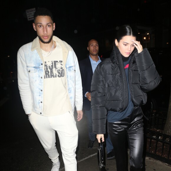 Kendall Jenner et son compagnon Ben Simmons à la sortie du l'hôtel "Mercer" à New York, le 7 février 2019.