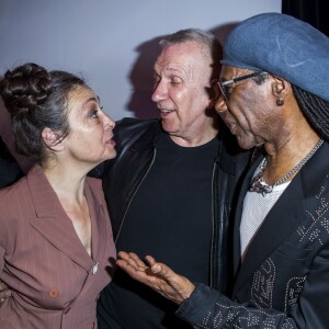 Catherine Ringer, le styliste Jean-Paul Gaultier et Nile Rodgers - People au défilé de mode "Jean Paul Gaultier", collection Haute-Couture automne-hiver 2018/2019, à Paris. Le 4 juillet 2018 © Olivier Borde / Bestimag