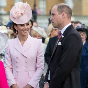 Le prince William, duc de Cambridge, et Catherine (Kate) Middleton, duchesse de Cambridge, lors de la garden-party royale de Buckingham Palace. Londres, le 21 mai 2019.