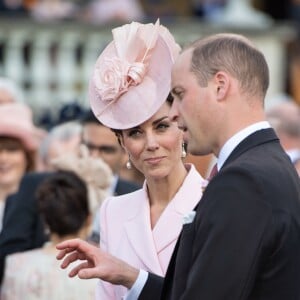 Le prince William, duc de Cambridge, et Catherine (Kate) Middleton, duchesse de Cambridge, lors de la garden-party royale de Buckingham Palace. Londres, le 21 mai 2019.