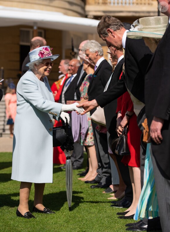 La reine Elisabeth II d'Angleterre lors de la garden-party royale de Buckingham Palace. Londres, le 21 mai 2019.