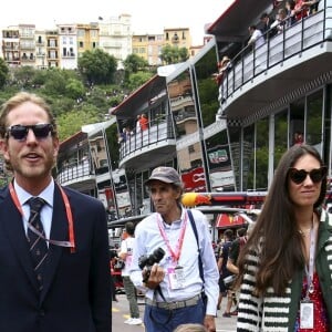 Andrea Casiraghi, sa femme Tatiana Santo Domingo et leurs enfants Sacha et India dans le paddock avant le départ du 77e Grand Prix de Formule 1 de Monaco le 26 mai 2019. © Jean-François Ottonello/Nice-Matin/Bestimage