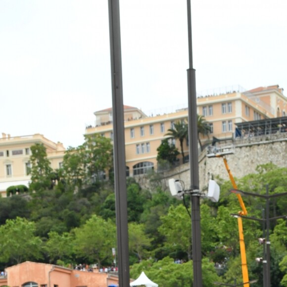 Andrea Casiraghi, sa femme Tatiana Santo Domingo et leurs enfants Sacha et India dans le paddock avant le départ du 77e Grand Prix de Formule 1 de Monaco le 26 mai 2019. © Bruno Bebert / Bestimage