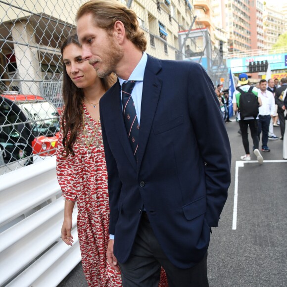 Andrea Casiraghi et sa femme Tatiana Santo Domingo au 3e Monaco E-Prix, le 11 mai 2019. © Bruno Bebert / Bestimage