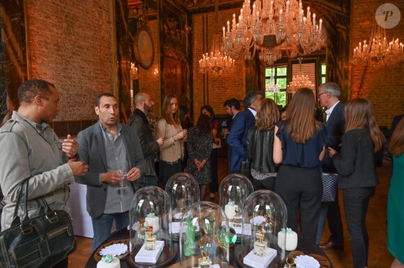 Semi-exclusif - Illustration - Soirée de lancement de la ligne de fragance, Noème Paris au sein de la Cristal Room Chez Baccarat à Paris le 23 mai 2019. Baccarat lance sa première ligne de fragrances Noème Paris par la créatrice M.Bekkali. Au cours de cette soirée onirique et poétique, la marque a présenté cinq intensions aux travers desquelles les invités découvrent une lecture du parfum presque philosophique où l'imaginaire est un fil conducteur et désigne la marque comme un parfumeur indiscret. La créatrice est accompagnée du producteur de matières premières et d'essences naturelles