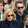 Cameron Smet, Sylvie Vartan, sa fille Darina Scotti, David Hallyday - Sorties de l'église de la Madeleine après les obsèques de Johnny Hallyday à Paris le 9 décembre 2017. © Veeren / Bestimage