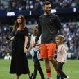 Hugo Lloris avec sa femme Marine et leurs deux filles  Anna-Rose et Giulina au  Tottenham Hotspur Stadium le 12 mai 2019.  