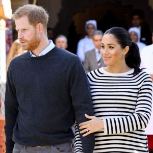 Le prince Harry, duc de Sussex et Meghan Markle (enceinte), duchesse de Sussex en visite à la Villa des Ambassadeurs à Rabat lors de leur voyage officiel au Maroc. Le 25 février 2019