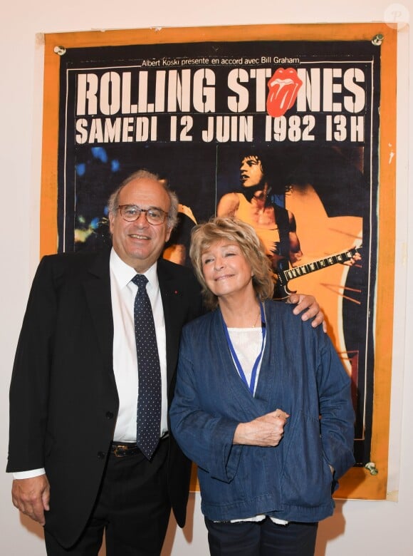 David Khayat et Danièle Thompson - Exposition d'Albert Koski "Rock Art" à la Galerie Laurent Godin à Paris le 3 juin 2019. © Coadic Guirec/Bestimage