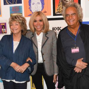 Danièle Thompson, Brigitte Macron et Albert Koski - Exposition d'Albert Koski "Rock Art" à la Galerie Laurent Godin à Paris le 3 juin 2019. © Coadic Guirec/Bestimage