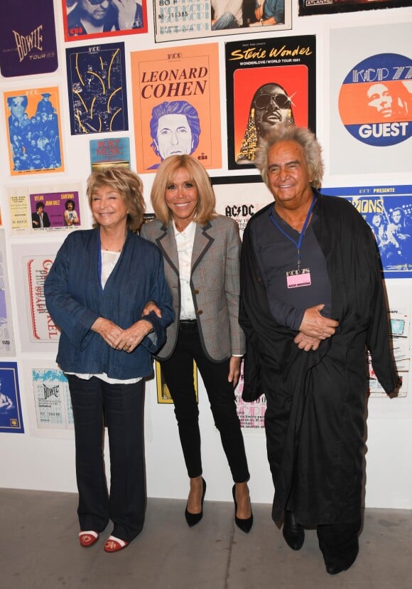 Danièle Thompson, Brigitte Macron et Albert Koski - Exposition d'Albert Koski "Rock Art" à la Galerie Laurent Godin à Paris le 3 juin 2019. © Coadic Guirec/Bestimage