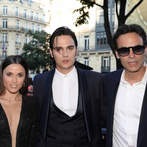 Anthony Delon avec son frère Alain-Fabien Delon et sa compagne Capucine Anav aux arrivées de la 10ème édition du "Global Gift Gala" à l'hôtel Four Seasons George V à Paris, le 3 juin 2019. © Denis Guignebourg/Bestimage