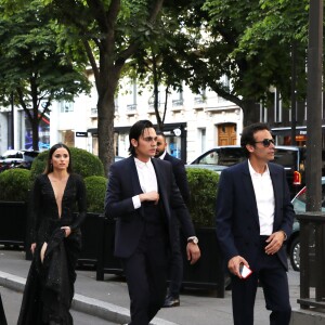 Anthony Delon avec son frère Alain-Fabien Delon et sa compagne Capucine Anav aux arrivées de la 10ème édition du "Global Gift Gala" à l'hôtel Four Seasons George V à Paris, le 3 juin 2019. © Denis Guignebourg/Bestimage