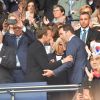 Le président de la République Emmanuel Macron et la première dame Brigitte Macron - People dans les tribunes du parc des Princes pour l'ouverture de la coupe du monde féminine de football 2019 (Mondial), opposant la France à la Corée du Sud. Paris le 7 juin 2019 © Pierre Perusseau / Bestimage