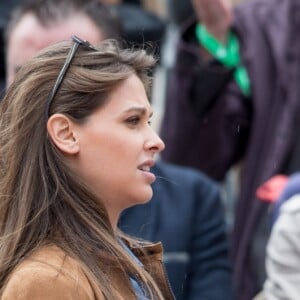 Ophélie Meunier (enceinte) et son mari Mathieu Vergne dans les tribunes des internationaux de France de tennis de Roland Garros à Paris, France, le 8 juin 2019. © Jacovides / Moreau/Bestimage