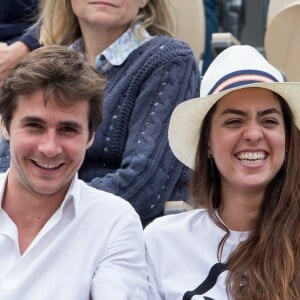 Anouchka Delon et son compagnon Julien Dereims - Célébrités dans les tribunes des internationaux de France de tennis de Roland Garros à Paris, France, le 8 juin 2019. © Jacovides / Moreau/Bestimage