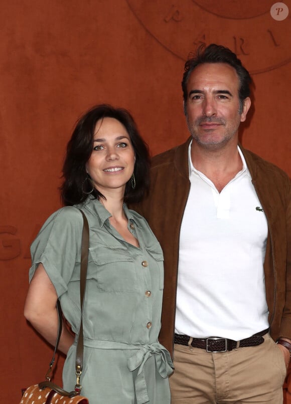 Jean Dujardin et sa femme Nathalie Péchalat au Village de Roland-Garros pour la finale hommes entre Rafael Nadal et Dominic Thiem à Paris le 9 juin 2019. © Jacovides - Moreau / Bestimage