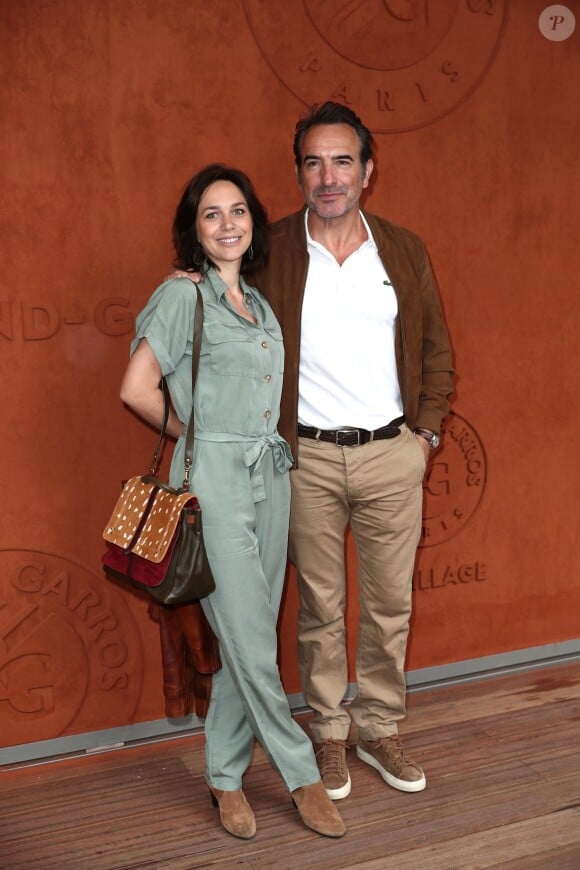 Jean Dujardin et sa femme Nathalie Péchalat au Village de Roland-Garros pour la finale hommes entre Rafael Nadal et Dominic Thiem à Paris le 9 juin 2019. © Jacovides - Moreau / Bestimage