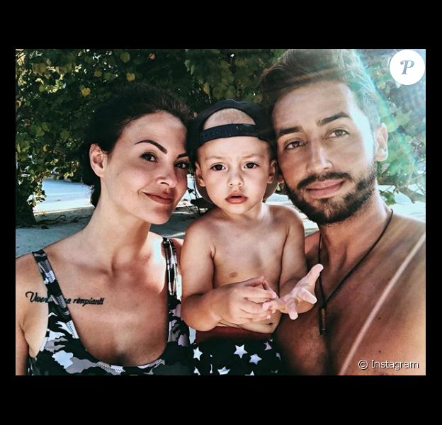 Julia Flabat (Les Anges 5), son amoureux Eddy et leur fils Edan, né en septembre 2017.