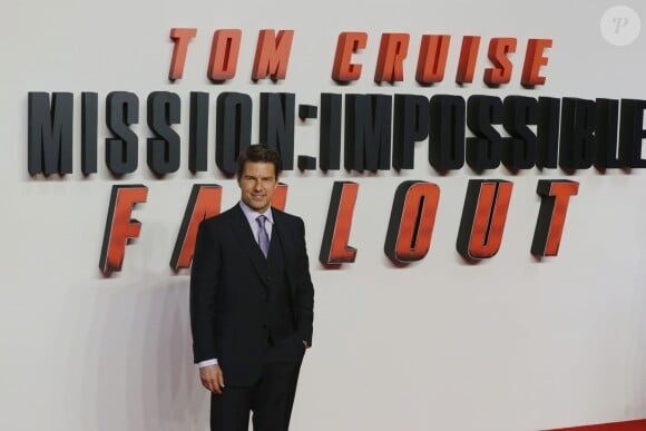 Tom Cruise lors du photocall de la première du film "Mission : Impossible - Fallout" à Londres le 13 juilllet 2018