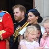 Le prince Harry, duc de Sussex, et Meghan Markle, duchesse de Sussex - La famille royale au balcon du palais de Buckingham lors de la parade Trooping the Colour 2019, célébrant le 93ème anniversaire de la reine Elisabeth II, Londres, le 8 juin 2019.