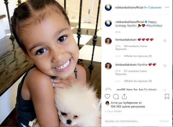 Rob Kardashian souhaite un bon anniversaire à North West, fille de Kim Kardashian et Kanye West, le 15 juin 2019.