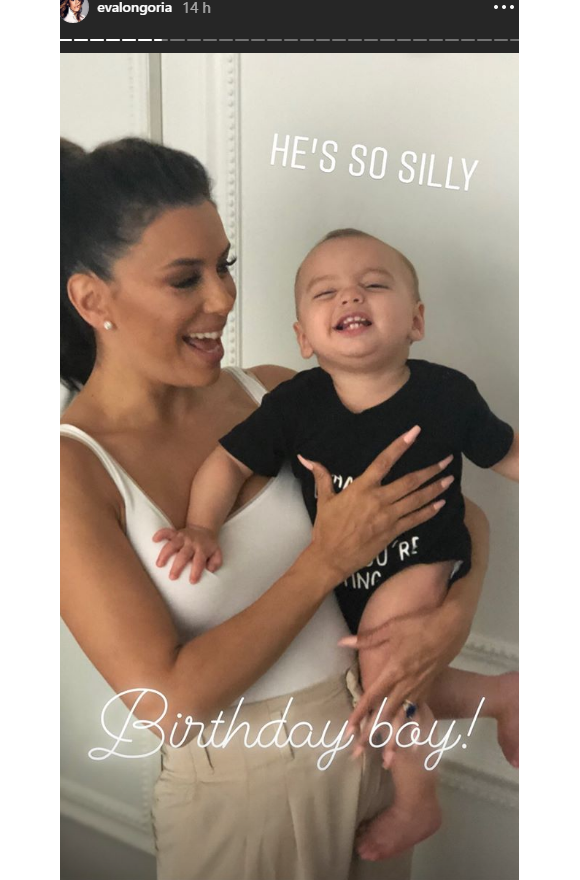 Eva Longoria a partagé des photos inédites d'elle enceinte et de son fils Santiago dans sa story Instagram, le 19 juin 2019, pour le 1er anniversaire de son bébé.