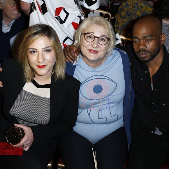 Marilou Berry et sa mere Josiane Balasko, Rudy Berry - People au defilé Jean-Paul Gaultier lors de la fashion week Haute-Couture Automne-Hiver 2013/2014. A Paris le 3 juillet 2013.