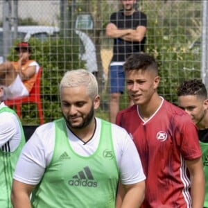 Zinédine Zidane et Malik Bentalha lors de la grande finale de la Z5 Cup à Aix-en-Provence, France, 23 juin 2019.  © Norbert Scanella/Panoramic/Bestimage