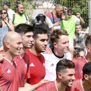 Caroline Ithurbide et Pascal Obispo et Zinédine Zidane et Théo Zidane et Luca Zidane et Enzo Zidane lors de la grande finale de la Z5 Cup à Aix-en-Provence, France, 23 juin 2019.  © Norbert Scanella/Panoramic/Bestimage