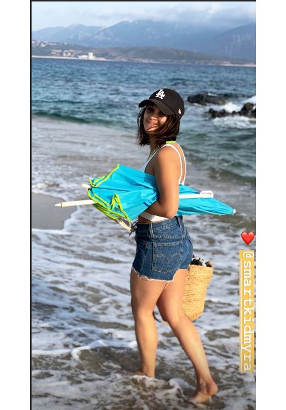 Myra  Tyliann, la petite amie de Marwan Berreni, à la plage, photo Instagram du 24 lau 2019
